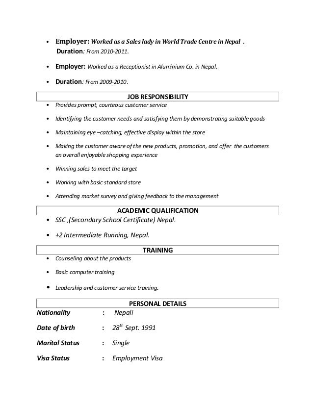 Sales lady job description for resume - www.waldenwongart.com