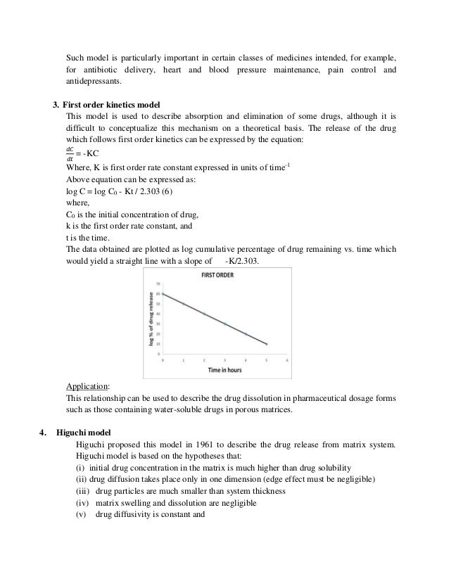 mathematical models for drug release studies