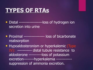 RENAL TUBULAR ACIDOSIS | PPTX
