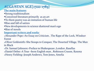 Ages of English Literature | PPT