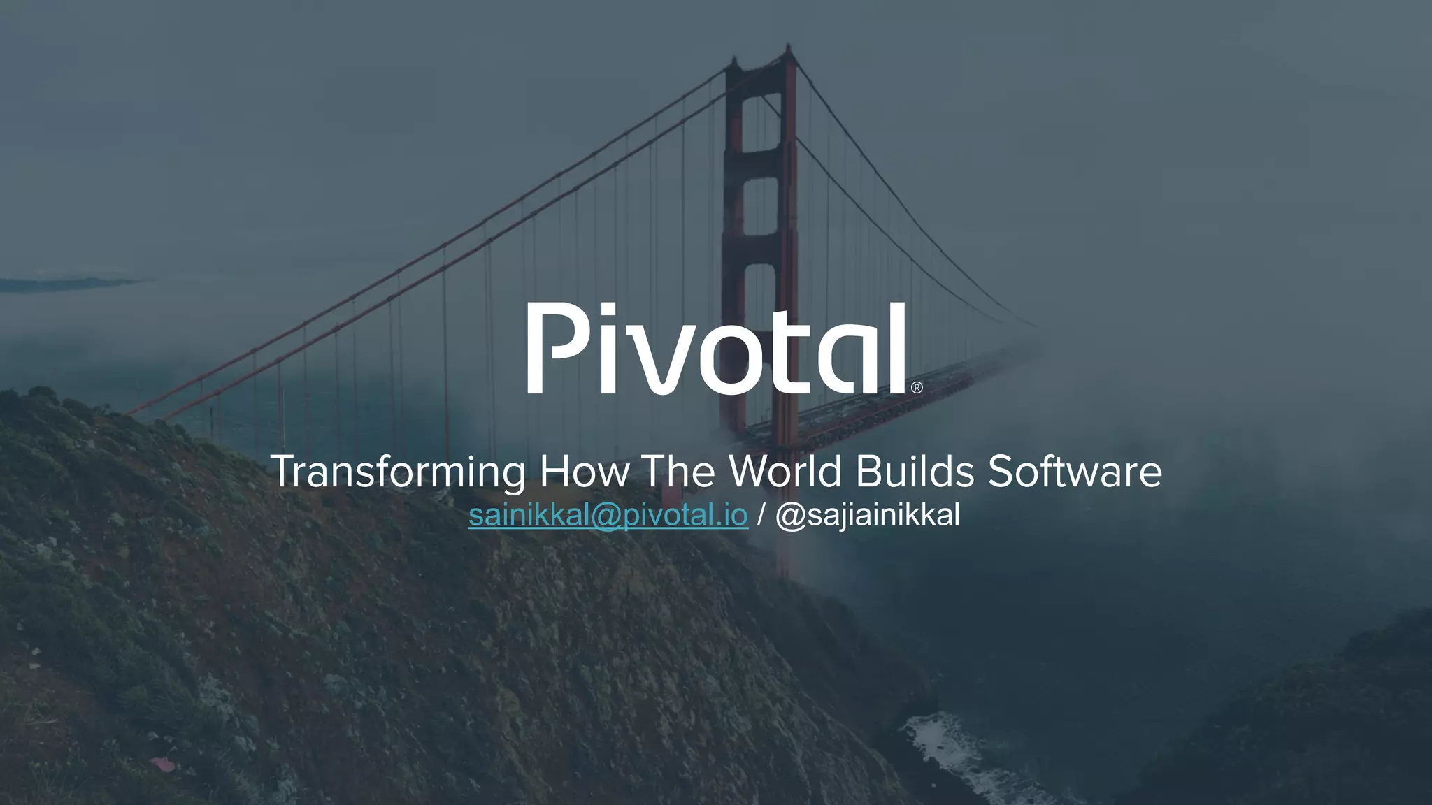 29
sainikkal@pivotal.io / @sajiainikkal
 