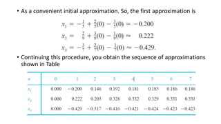 • As a convenient initial approximation. So, the first approximation is
• Continuing this procedure, you obtain the sequence of approximations
shown in Table
 