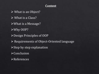 object oriented Programming ppt | PPTX
