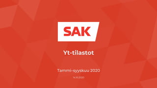 Yt-tilastot
Tammi–syyskuu 2020
14.10.2020
 