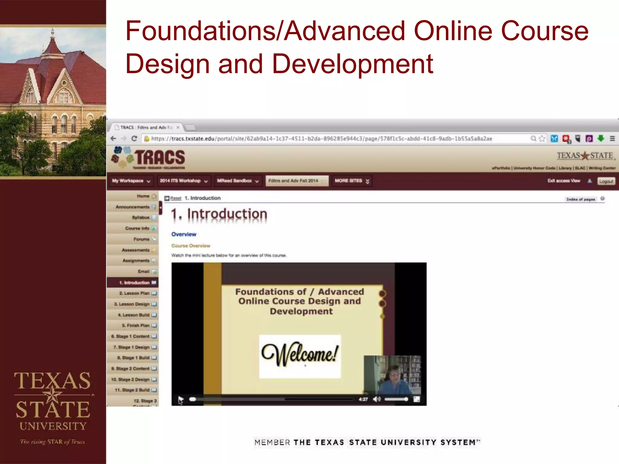 Foundations/Advanced Online Course
Design and Development
 