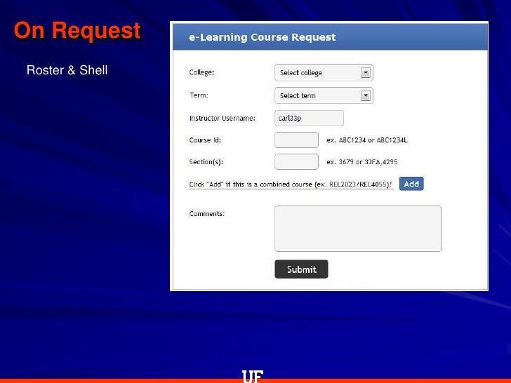 sakai presentation course request form uf