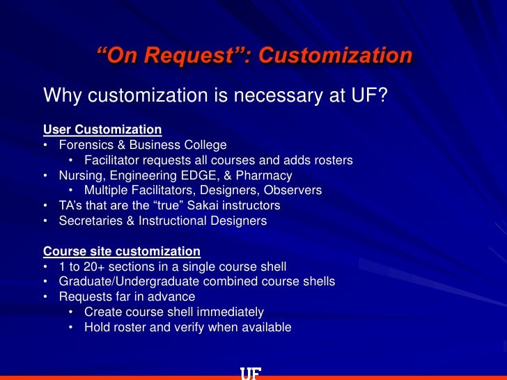 sakai presentation course request form uf