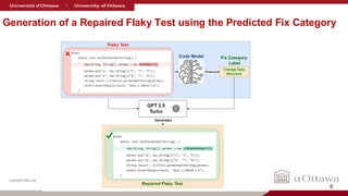 nanda-lab.ca
Generation of a Repaired Flaky Test using the Predicted Fix Category
6
 