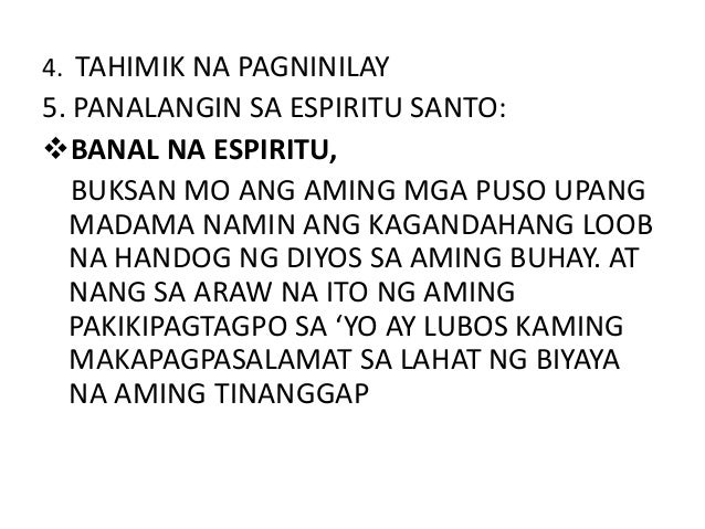 Panalangin Ng Pagsisisi Sa Kumpisal Pre Confirmation Seminar