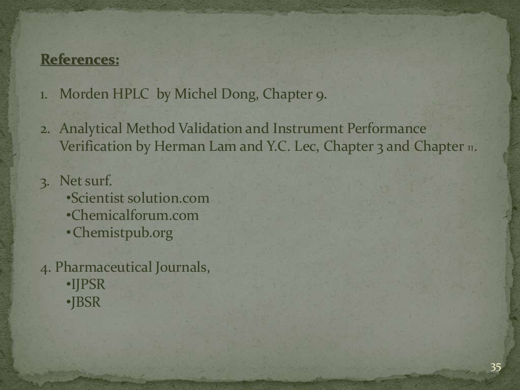 validation and calibration of HPLC