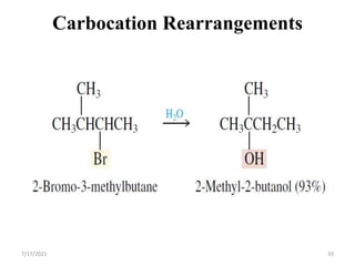 Carbocation Rearrangements
7/17/2021 33
 