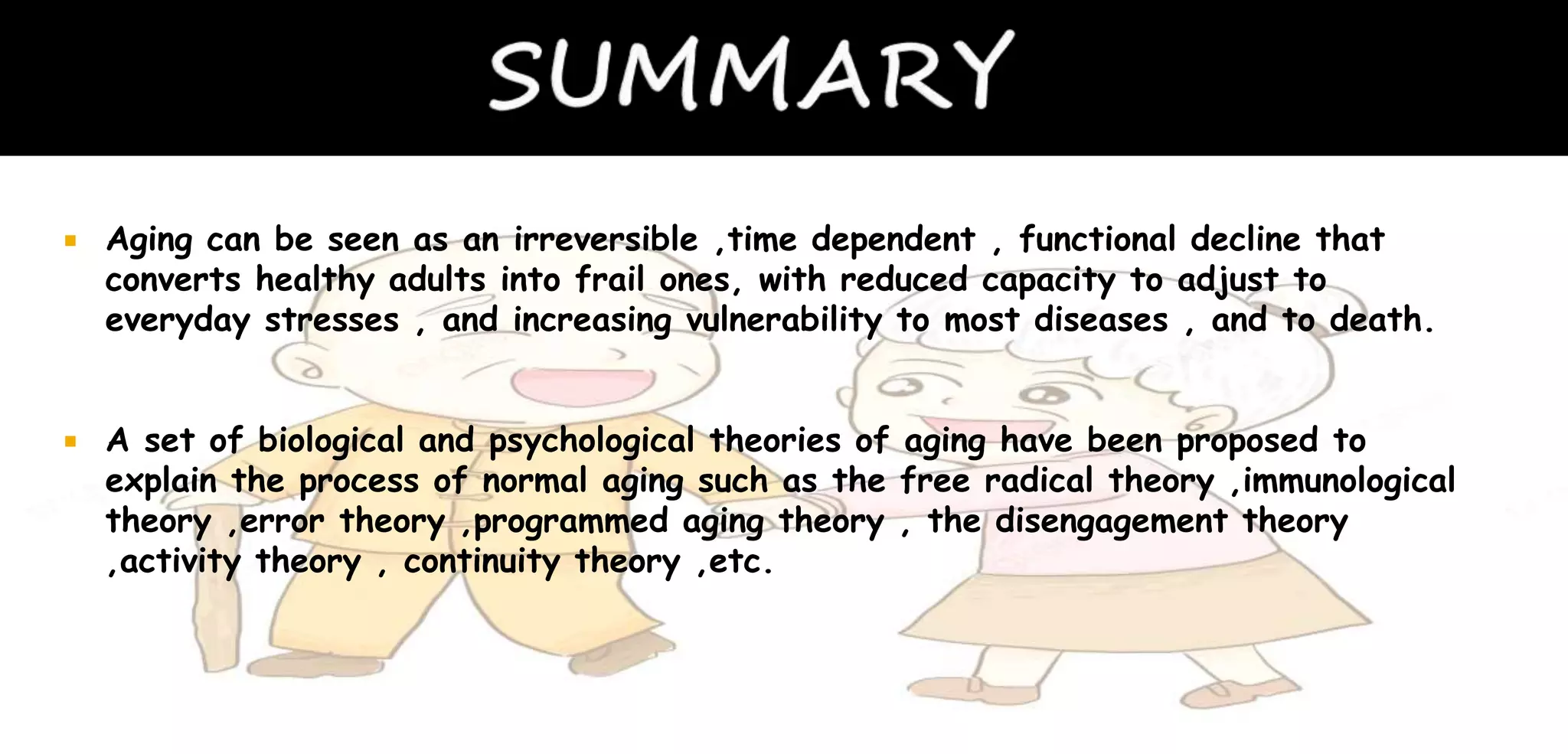 Concept of theories of aging ppt ppt