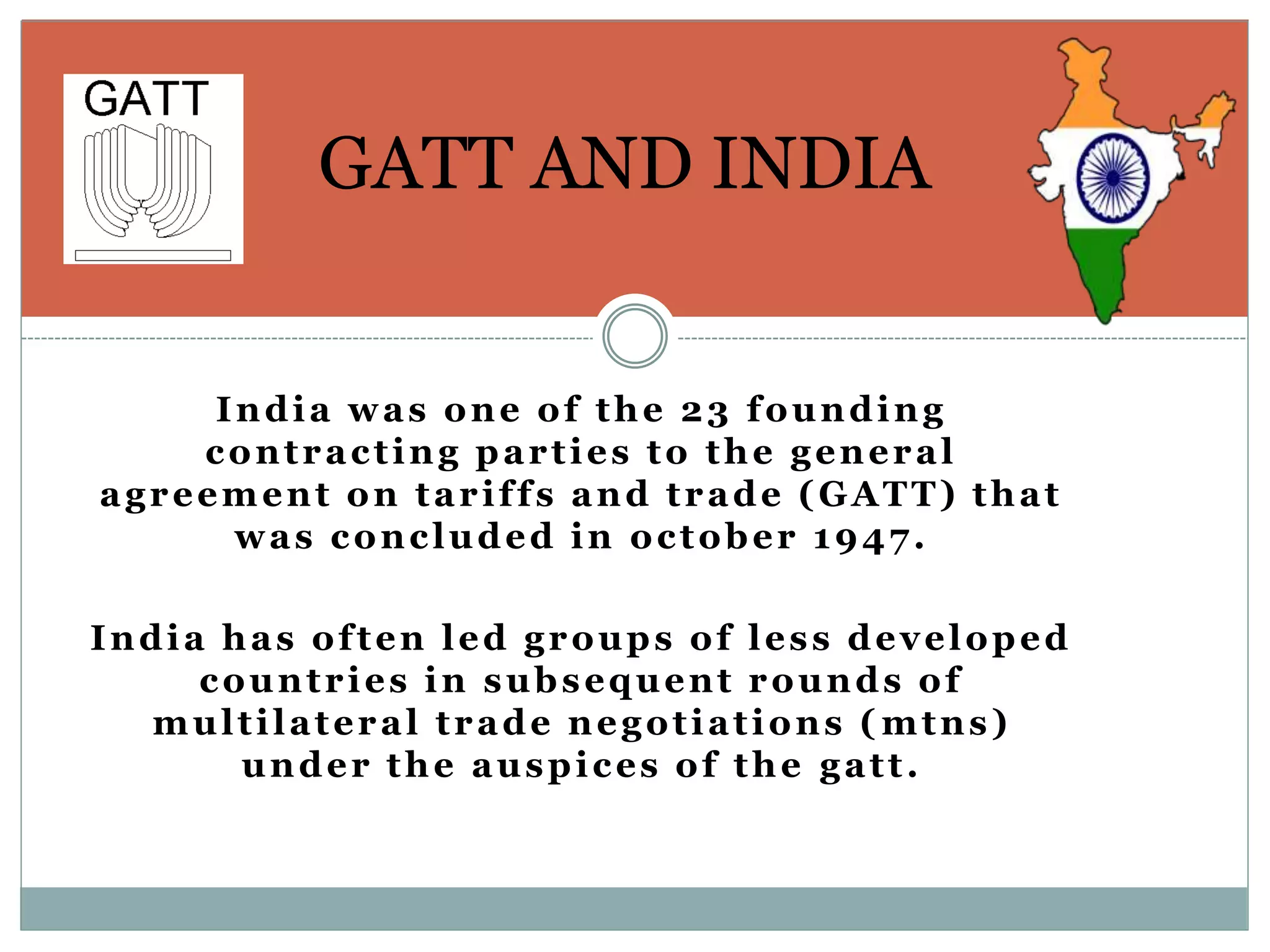 GATT : General Agreement on Tariffs and Trade and GATS : General ...