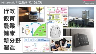 sakura.io が活用されているところ
9
農業
教育
行政
製造
健康
新分野
 