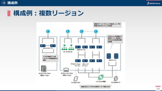 13
構成例
▌構成例：複数リージョン
13
 