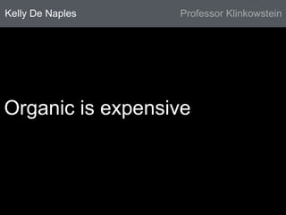 Kelly De Naples Professor Klinkowstein 
Organic is expensive 
 