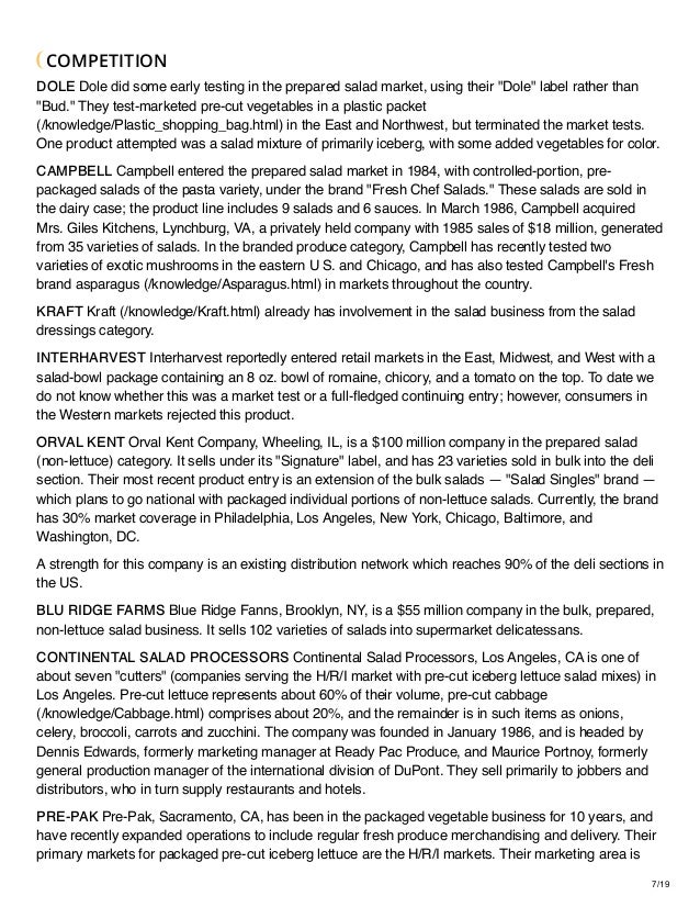 Salad Packaging Business Sample Plan