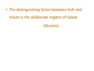 Salah  kufr and iman