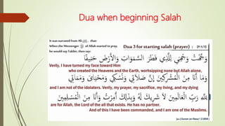 Dua when beginning Salah
 