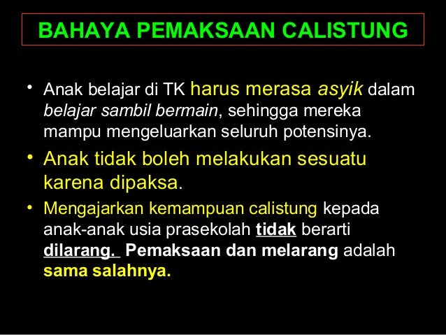 Salah kaprah calistung aud sajian