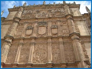 Universidad
La historia de la Universidad de Salamanca arranca
 cuando en 1218 el Rey Alfonso IX fundó la Escuela
     de Salamanca. En 1254 el Papa Alejandro IV
    concede a la Escuela el privilegio de "Estudio
  General", con ello se convierte en Universidad. Se
    establecen nuevas cátedras y los estudiantes
       quedan eximidos del pago de impuestos.

         ¿Dónde esta la rana?
 
