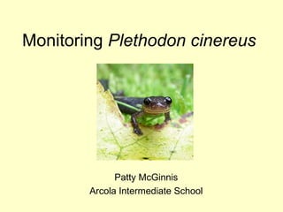 Monitoring Plethodon cinereus




              Patty McGinnis
        Arcola Intermediate School
 