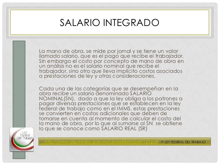 Ley Federal Del Trabajo Salario Diario Integrado Ley Compartir Images