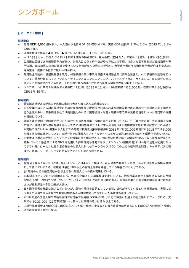 The Salary Analysis In Asia By Jac Recruitment Group 17年版 The Salary Analysis In Asia By Jac Recruitment Group 17年版