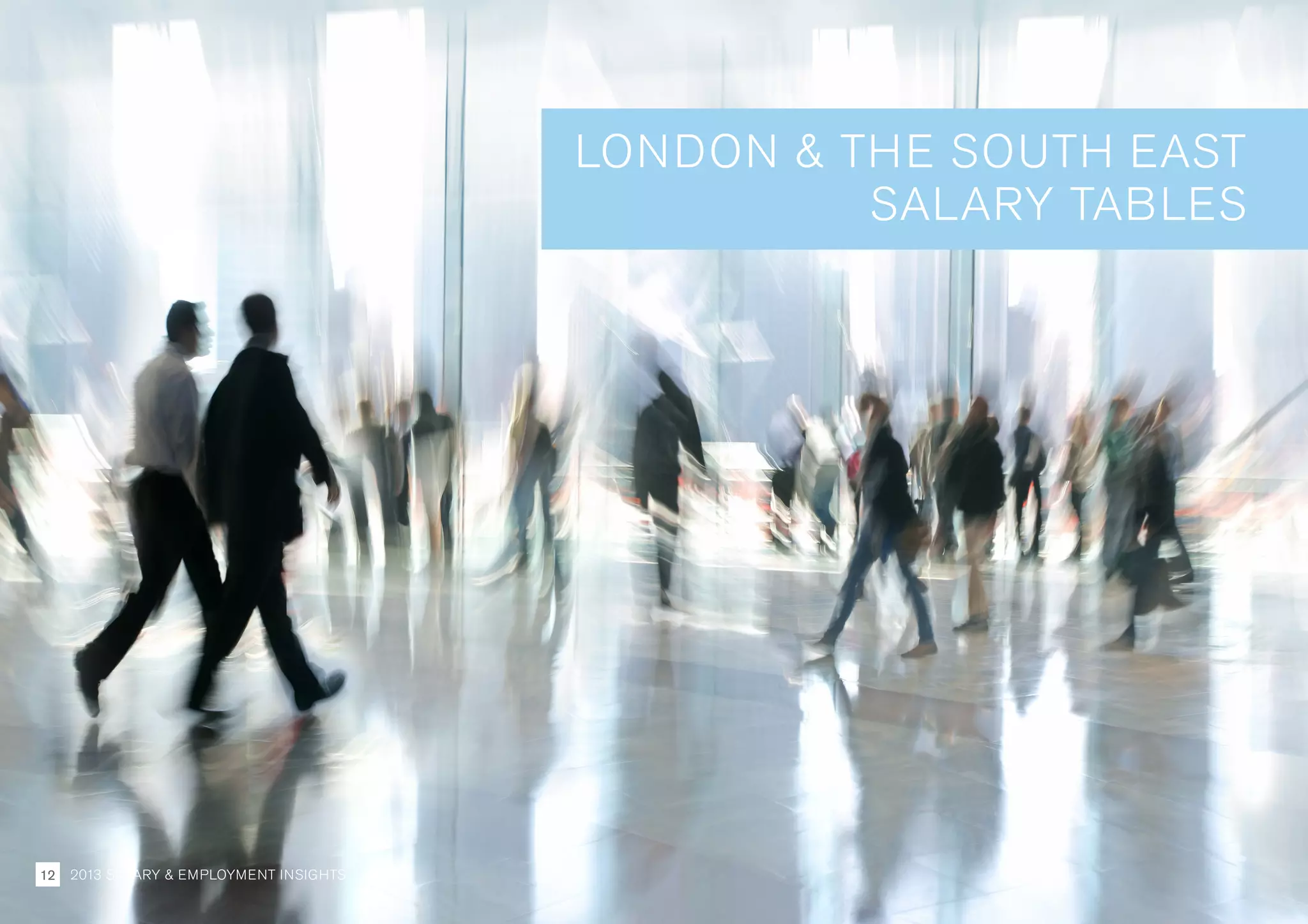 LONDON  THE SOUTH EAST
SALARY TABLES
2013 SALARY  EMPLOYMENT INSIGHTS12
 