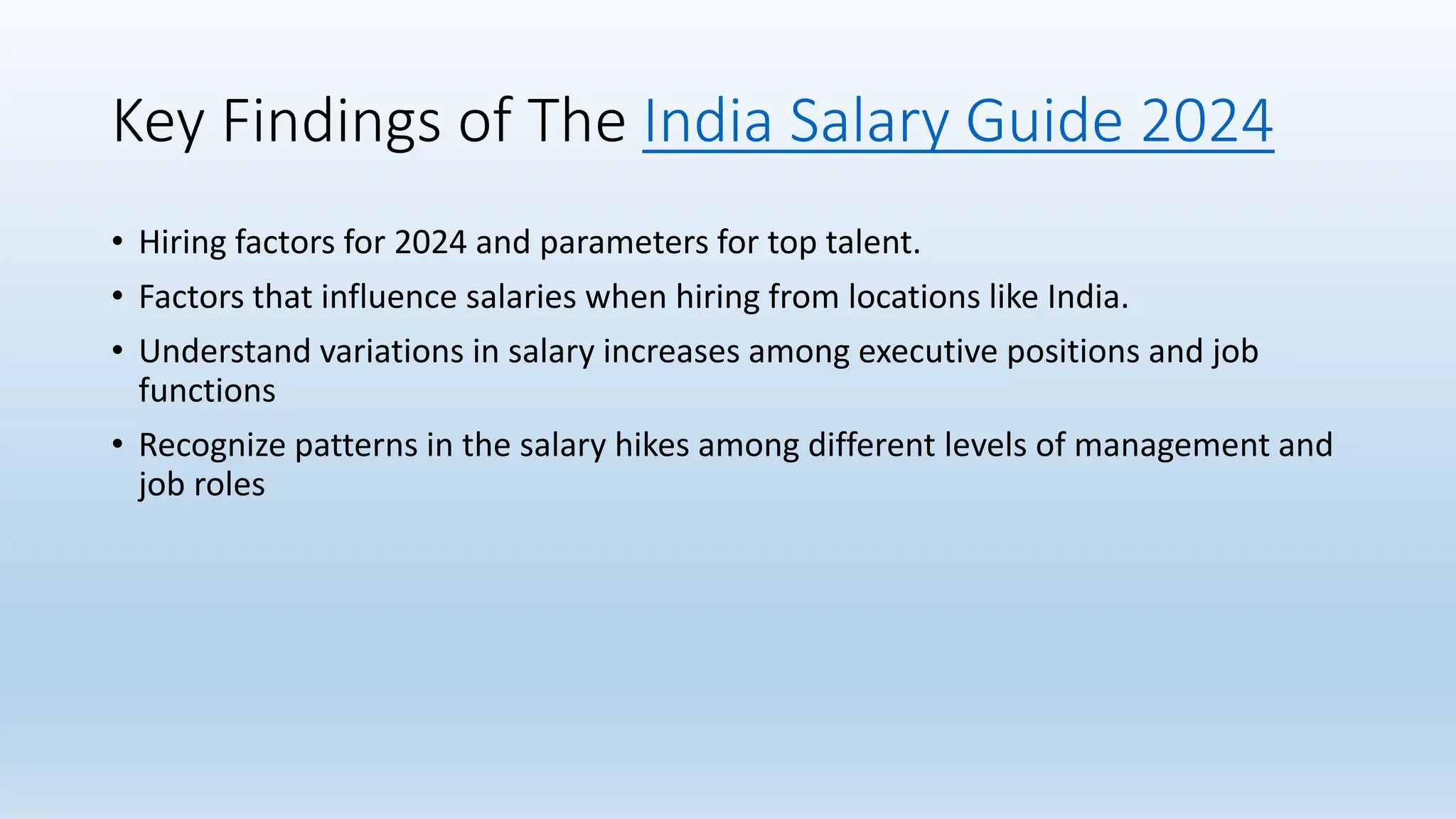 Salary Guide 2024 India For Hiring Managers PPT