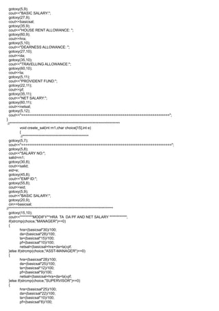 SALARY MANAGEMENT SYSTEM IN C++ | DOC