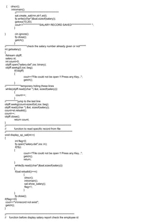 SALARY MANAGEMENT SYSTEM IN C++ | DOC