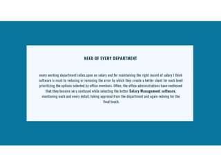 Salary management system