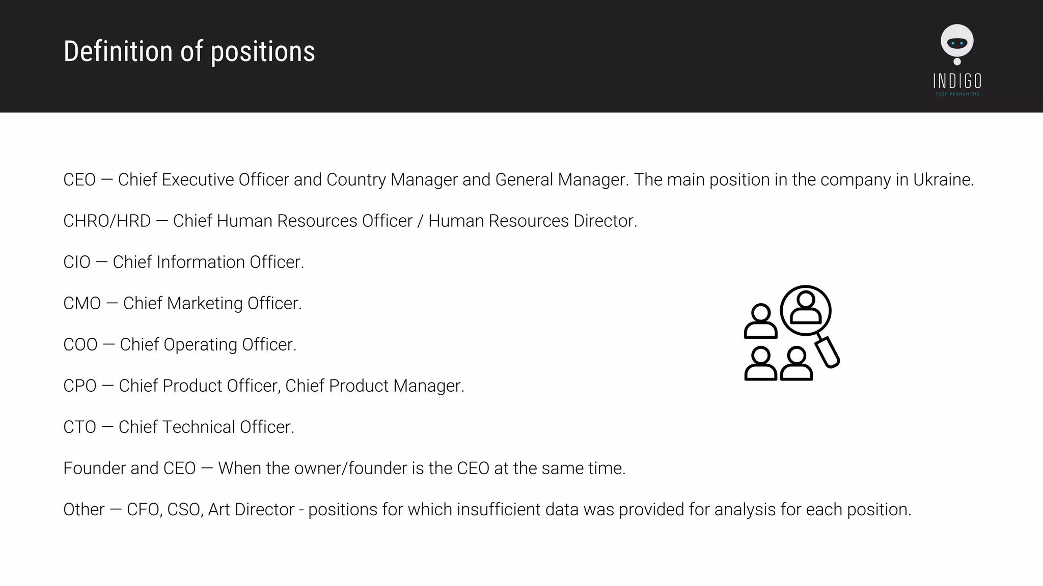 Definition of positions
 