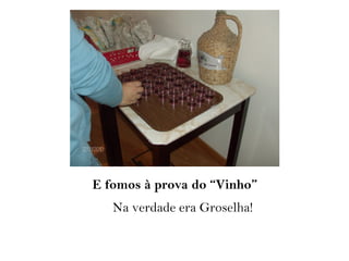 E fomos à prova do “Vinho”
Na verdade era Groselha!
 