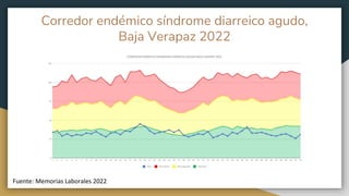 Corredor endémico síndrome diarreico agudo,
Baja Verapaz 2022
Fuente: Memorias Laborales 2022
 