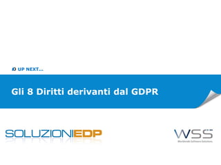 UP NEXT...
Gli 8 Diritti derivanti dal GDPR
 