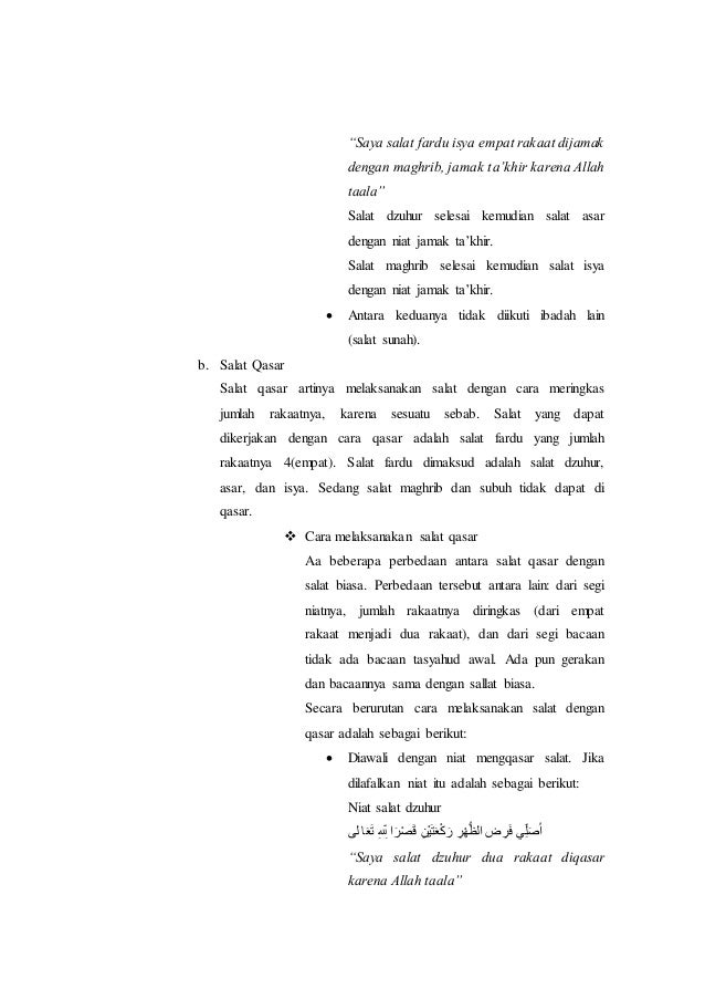 Salat Jamak Dan Qasar