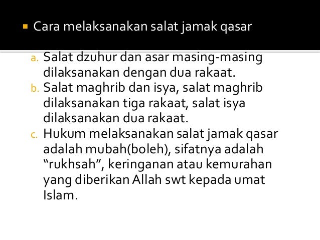 Salat Jamak Dan Qasar