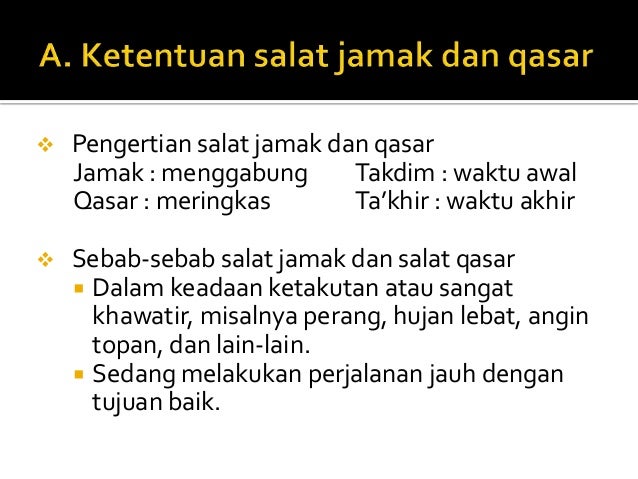 Salat Jamak Dan Qasar