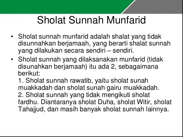 Shalat Sunnah Berjamaah dan Munfarid
