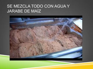 SE MEZCLA TODO CON AGUA Y
JARABE DE MAÍZ

 