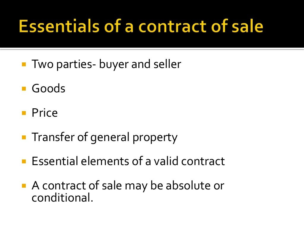 Sale and agreement to sell