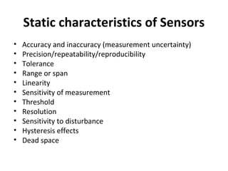 Sensor Characteristics and Selection 