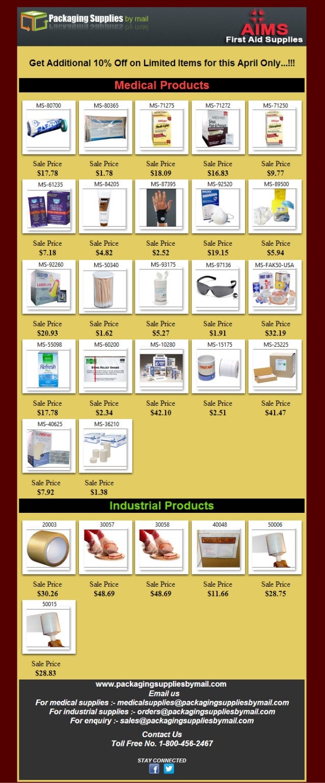 Same day shipping for all Packaging & Medical supplies
