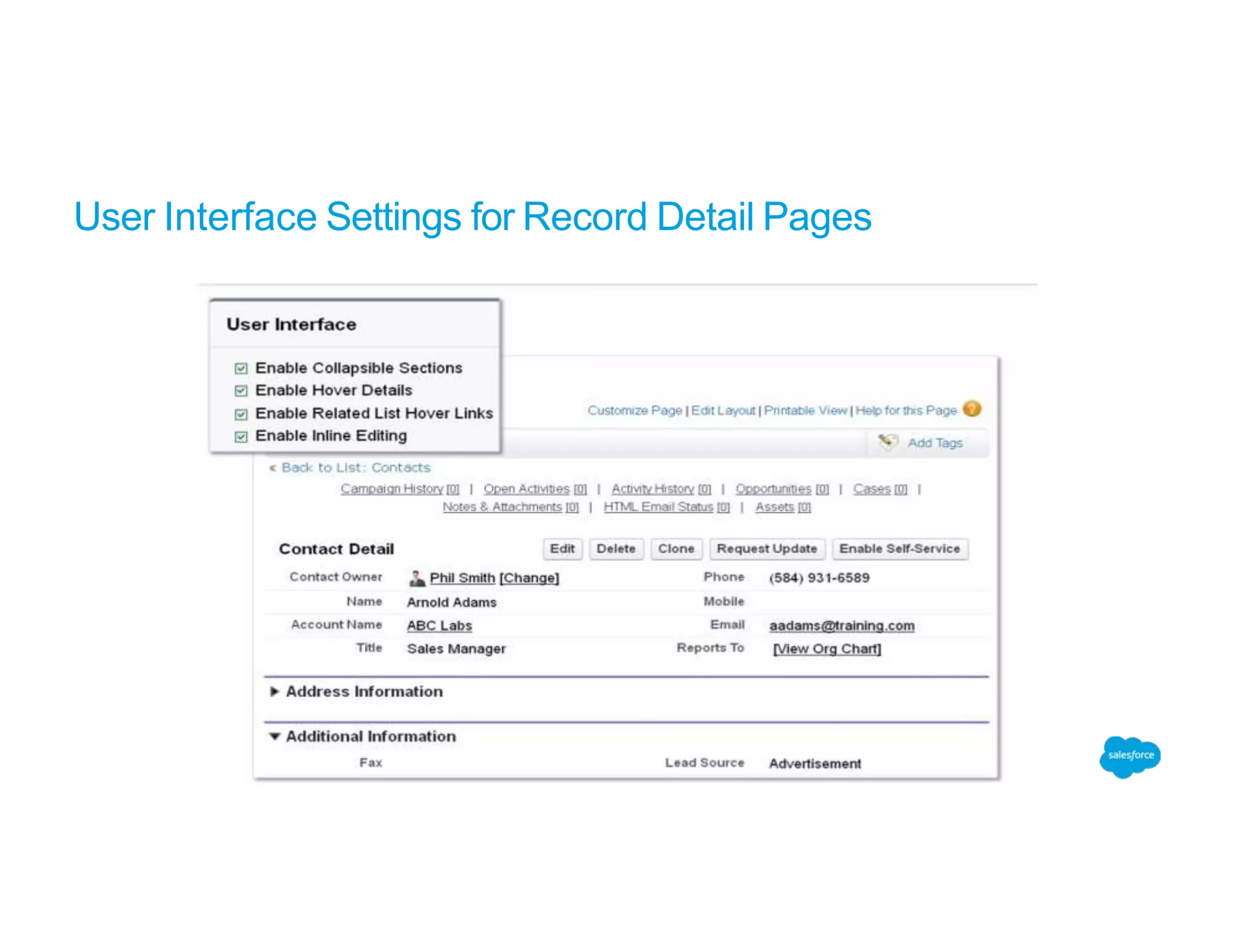 User Interface Settings for Record Detail Pages
 
