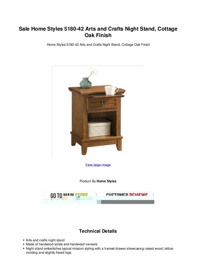 Sale Home Styles 5180 42 Arts And Crafts Night Stand Cottage Oak Fini