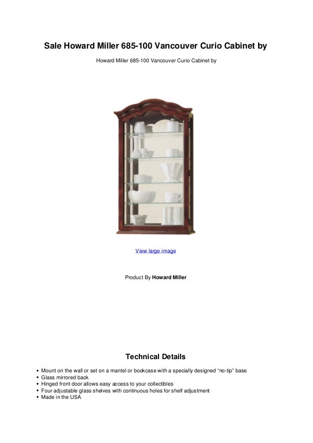 Sale Howard Miller 685 100 Vancouver Curio Cabinet By