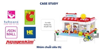 CASE STUDY
Tin nhắn
Quảng cáo,
khuyến mại
Nhóm chuỗi siêu thị
 