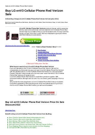 Sale lg en v3 cellular phone red   verizon